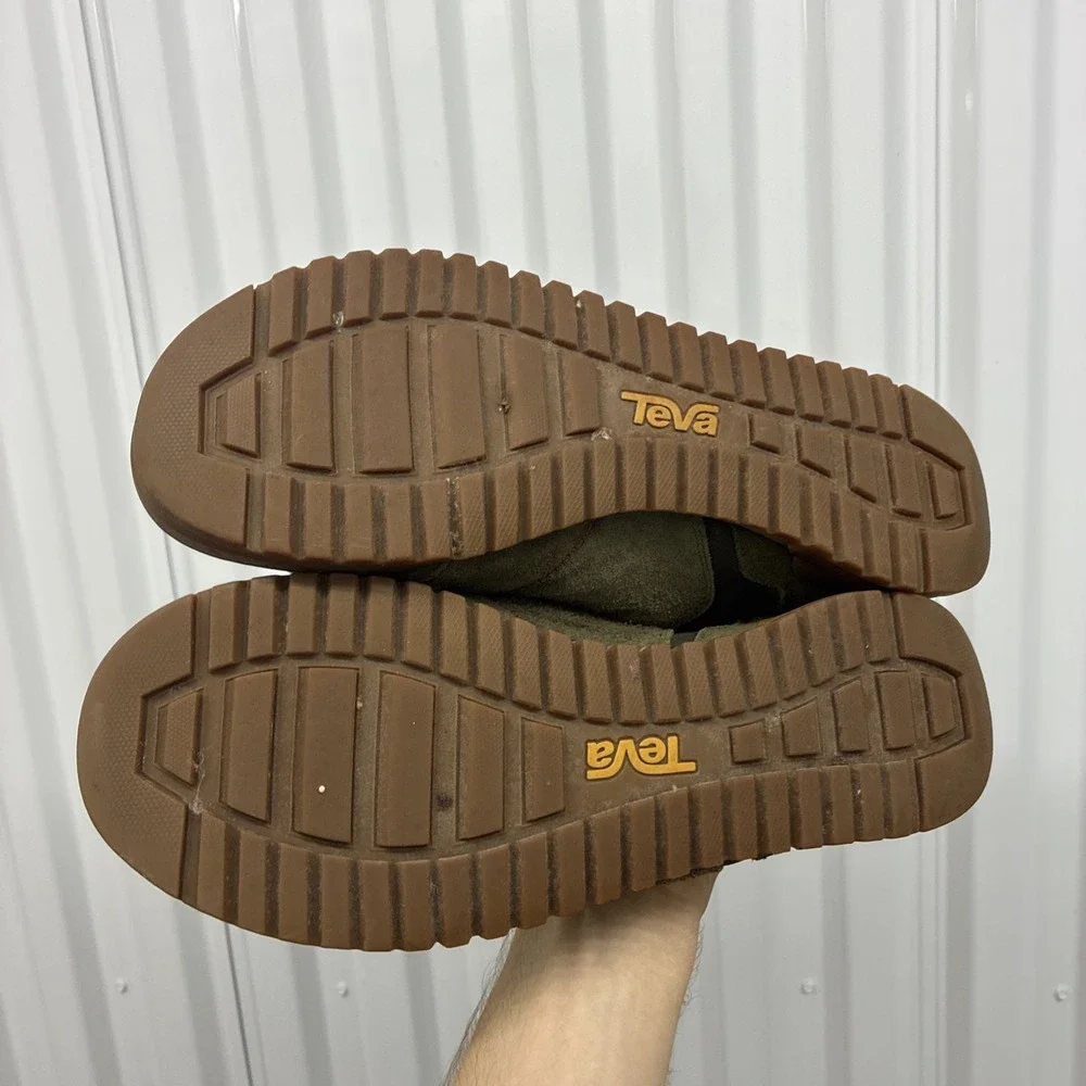Teva Mens Suede Leather Casual Fair Sneakers Shoes Brown Green - Men Size 13
